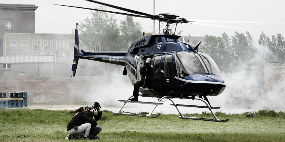 Action Film Szene mit Helikopter